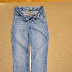 American Eagle Outfitters Women's Light Blue Skinny Jeans